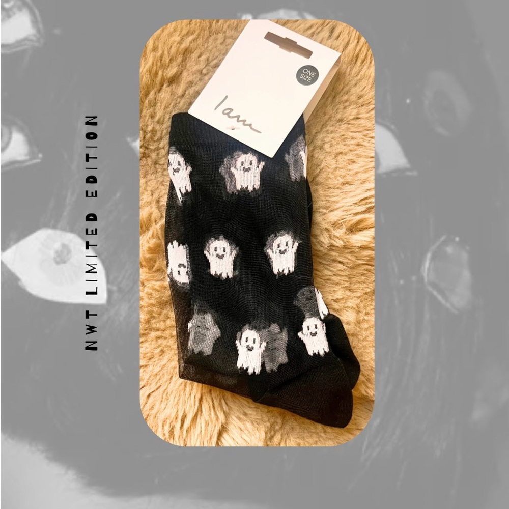 🆕 🎉 limited edition black & white transparent spooky halloween ghost 👻 socks